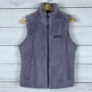PATAGONIA Women’s Los Gatos Shearling Full-Zip Purple Fleece Vest Medium